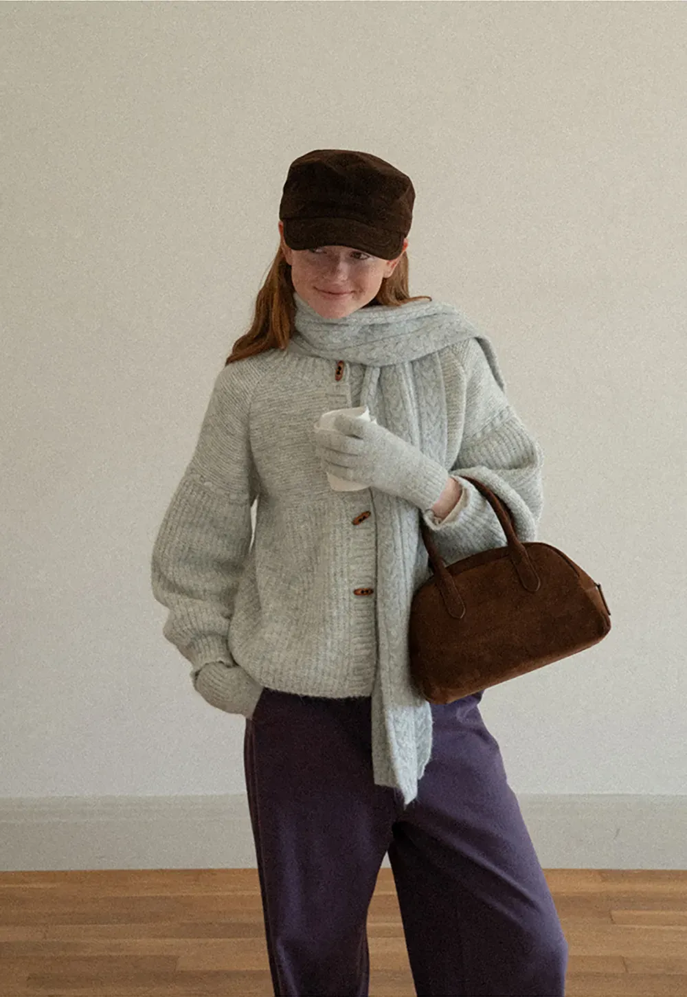 Ribbed Knit Button Front Cardigan Sweater
