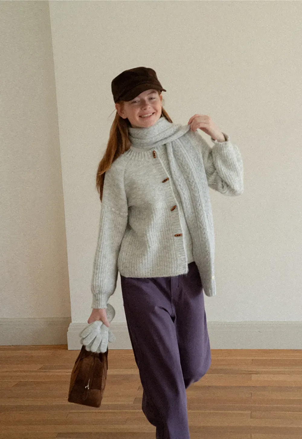 Ribbed Knit Button Front Cardigan Sweater
