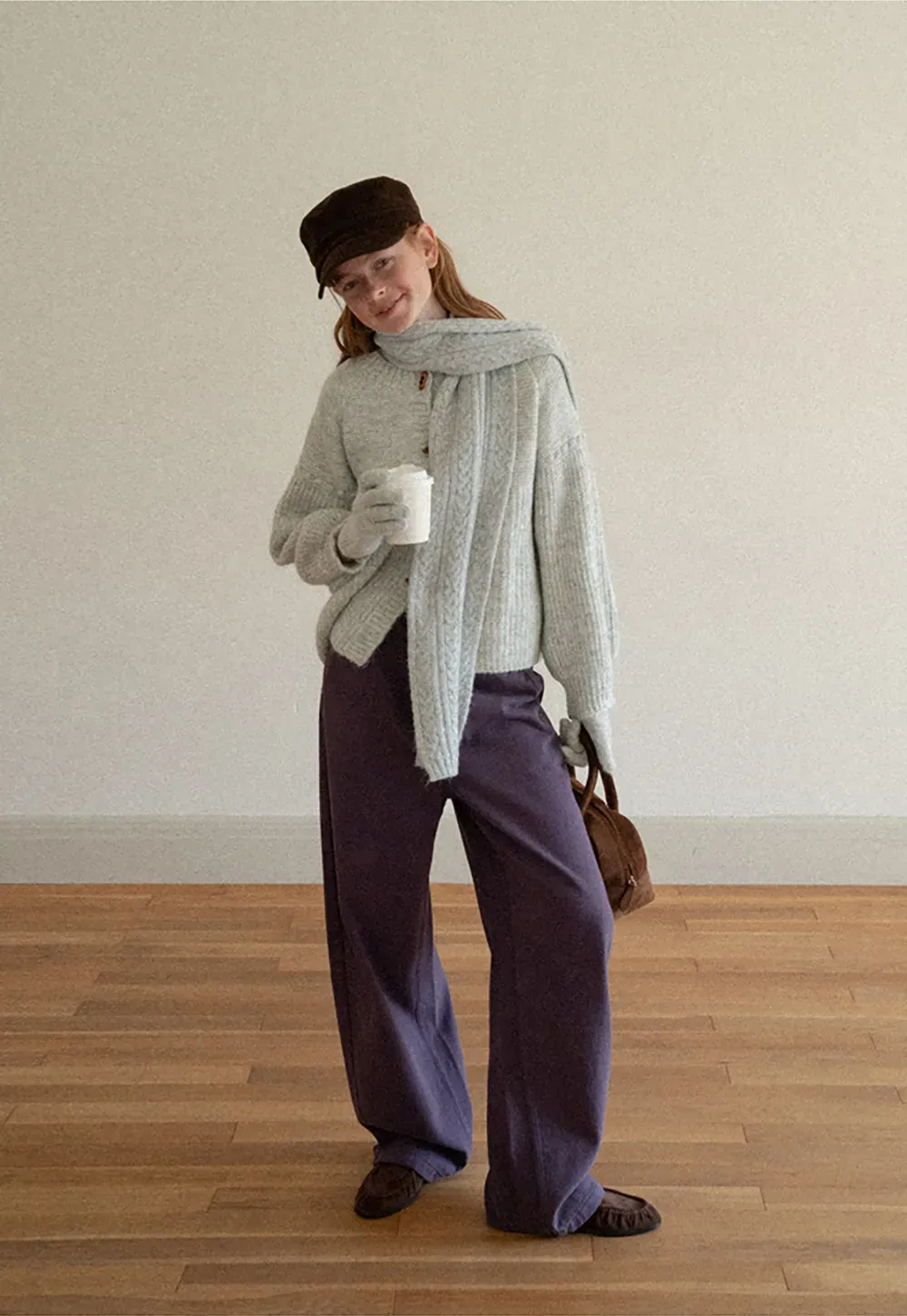 Ribbed Knit Button Front Cardigan Sweater