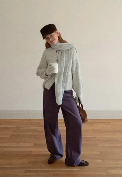 Ribbed Knit Button Front Cardigan Sweater