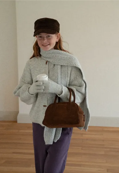 Ribbed Knit Button Front Cardigan Sweater