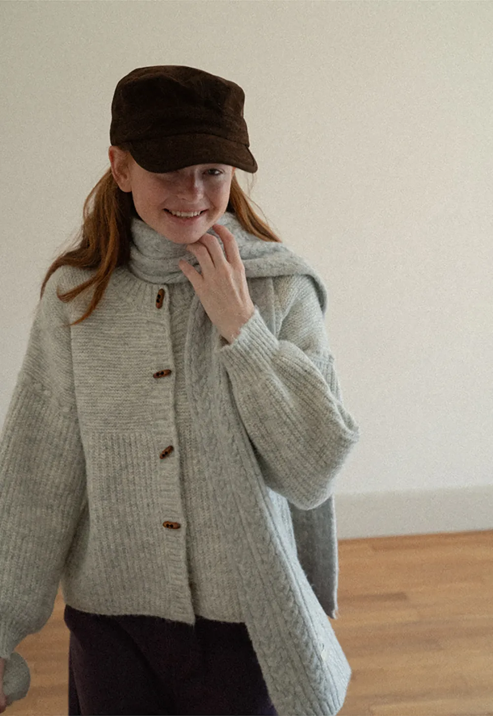 Ribbed Knit Button Front Cardigan Sweater