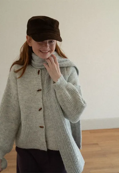 Ribbed Knit Button Front Cardigan Sweater