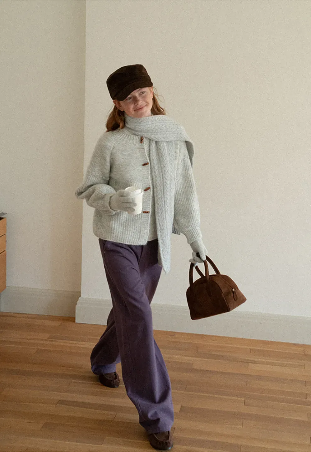 Ribbed Knit Button Front Cardigan Sweater