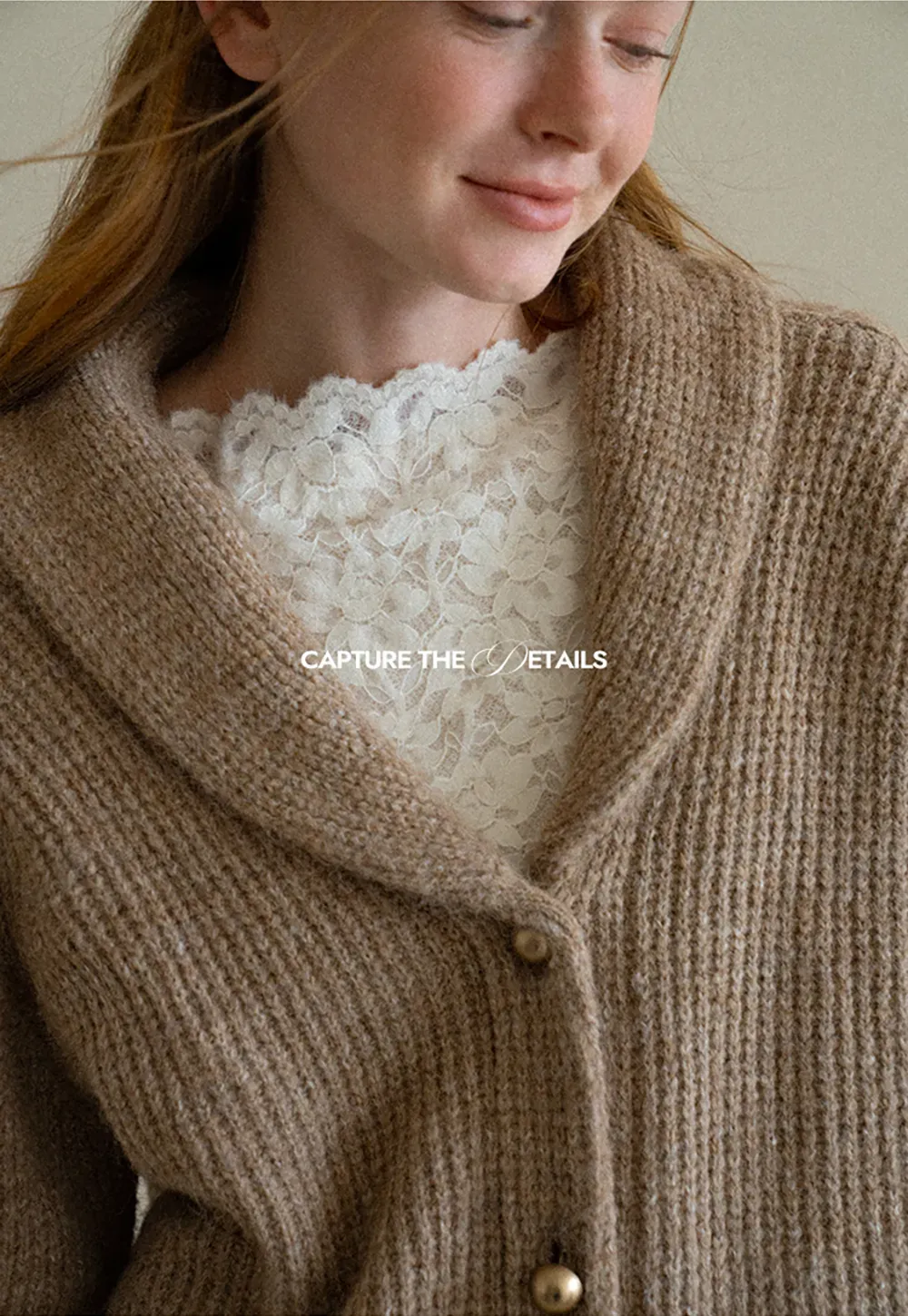 Ribbed Knit Shawl Collar Sweater