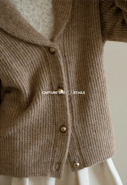Ribbed Knit Shawl Collar Sweater