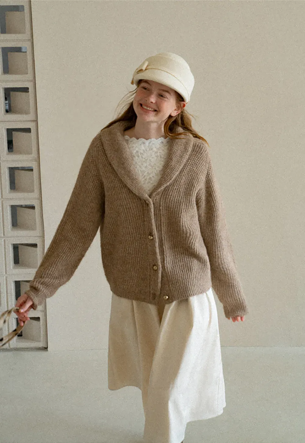 Ribbed Knit Shawl Collar Sweater