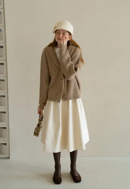 Ribbed Knit Shawl Collar Sweater