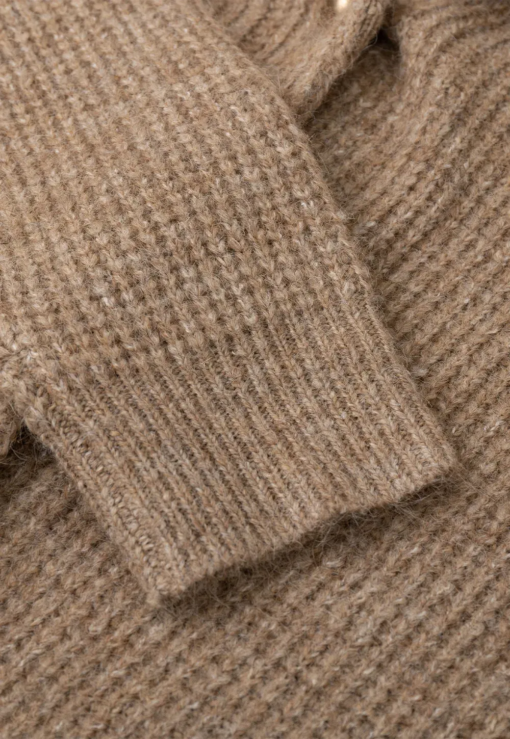 Ribbed Knit Shawl Collar Sweater