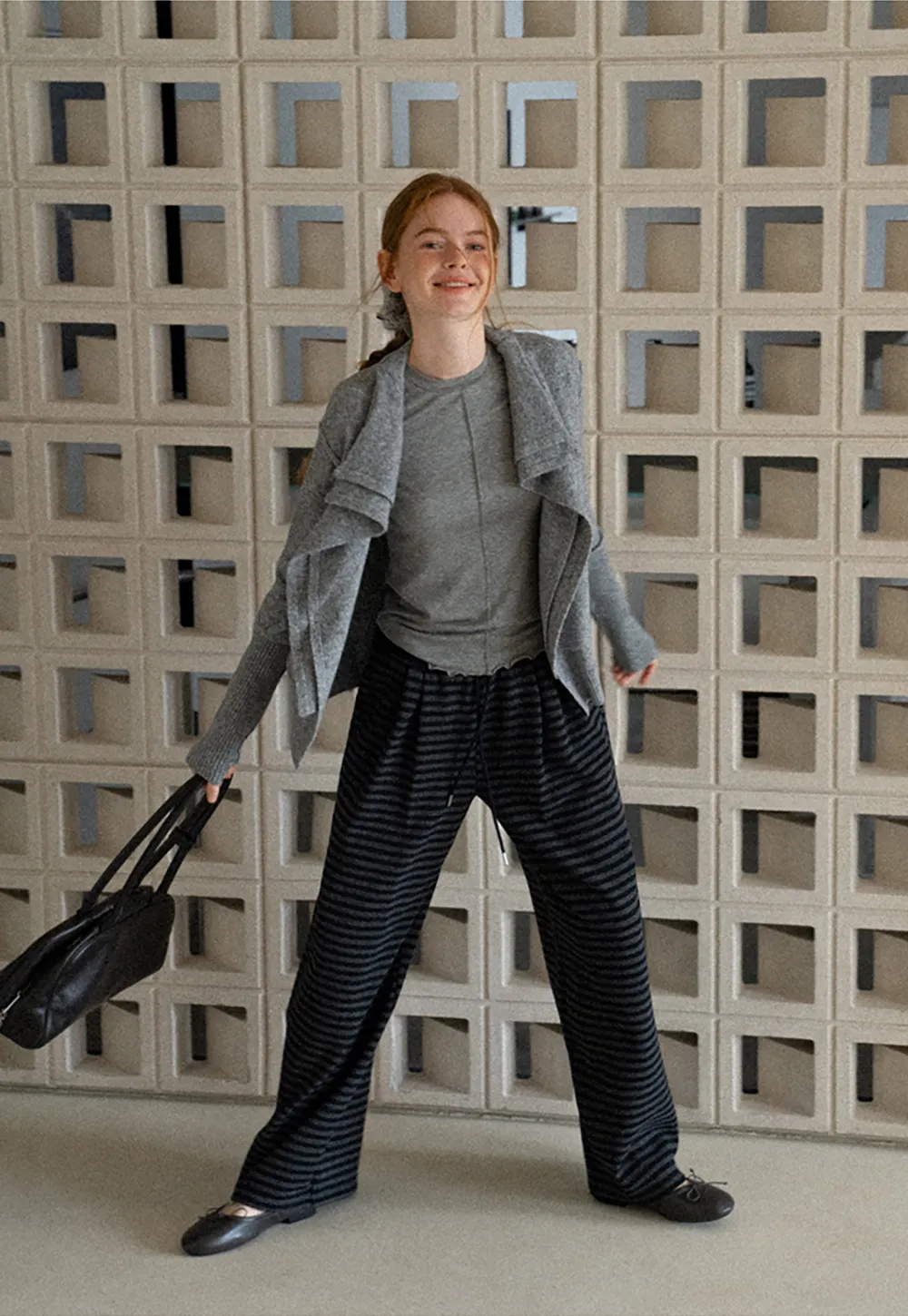 Asymmetrical Wrap Front Ribbed Knit Sweater