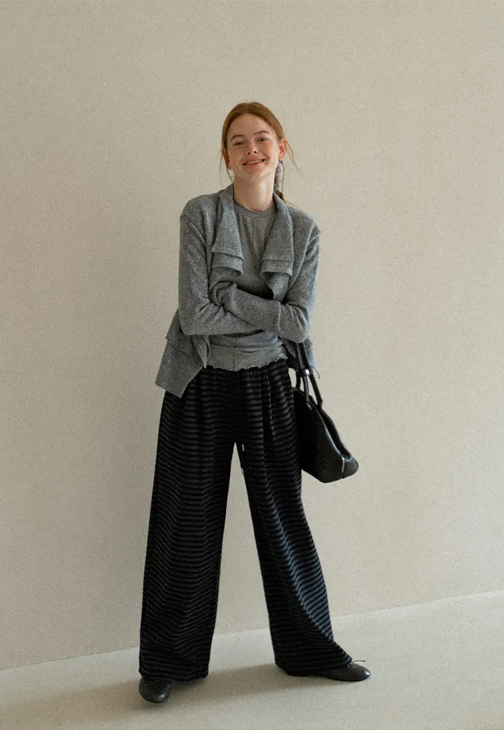 Asymmetrical Wrap Front Ribbed Knit Sweater