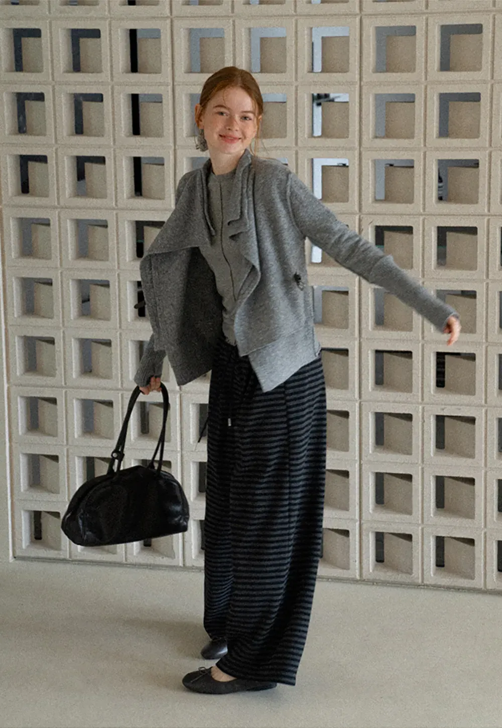 Asymmetrical Wrap Front Ribbed Knit Sweater