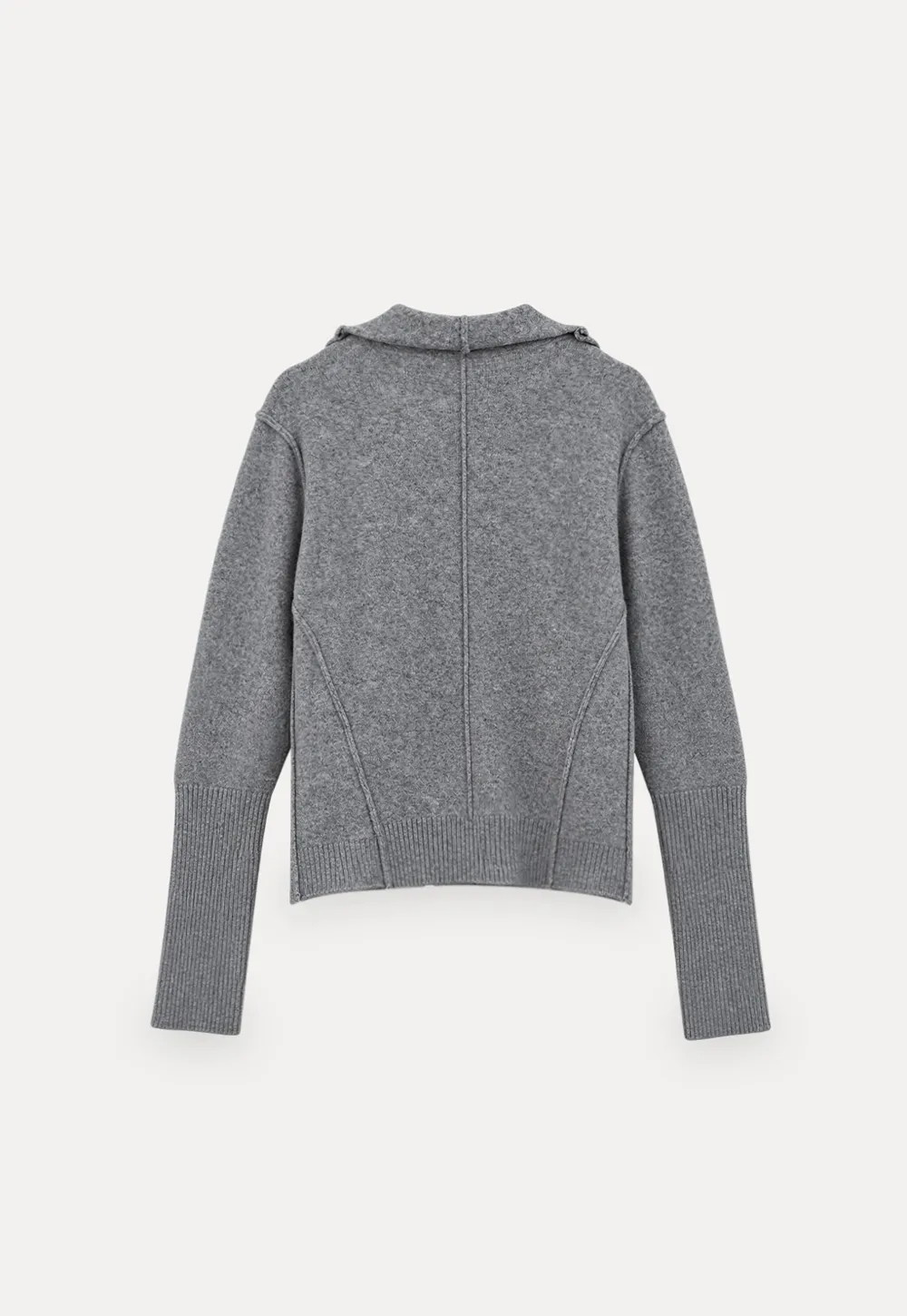Asymmetrical Wrap Front Ribbed Knit Sweater