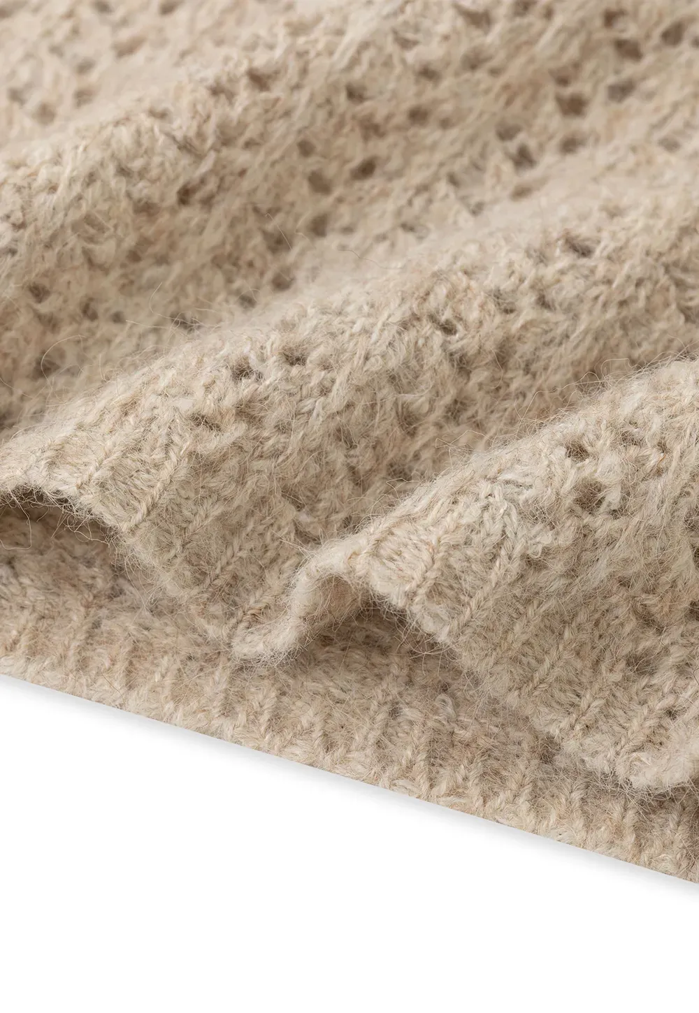Open Shoulder Lace Knit Sweater