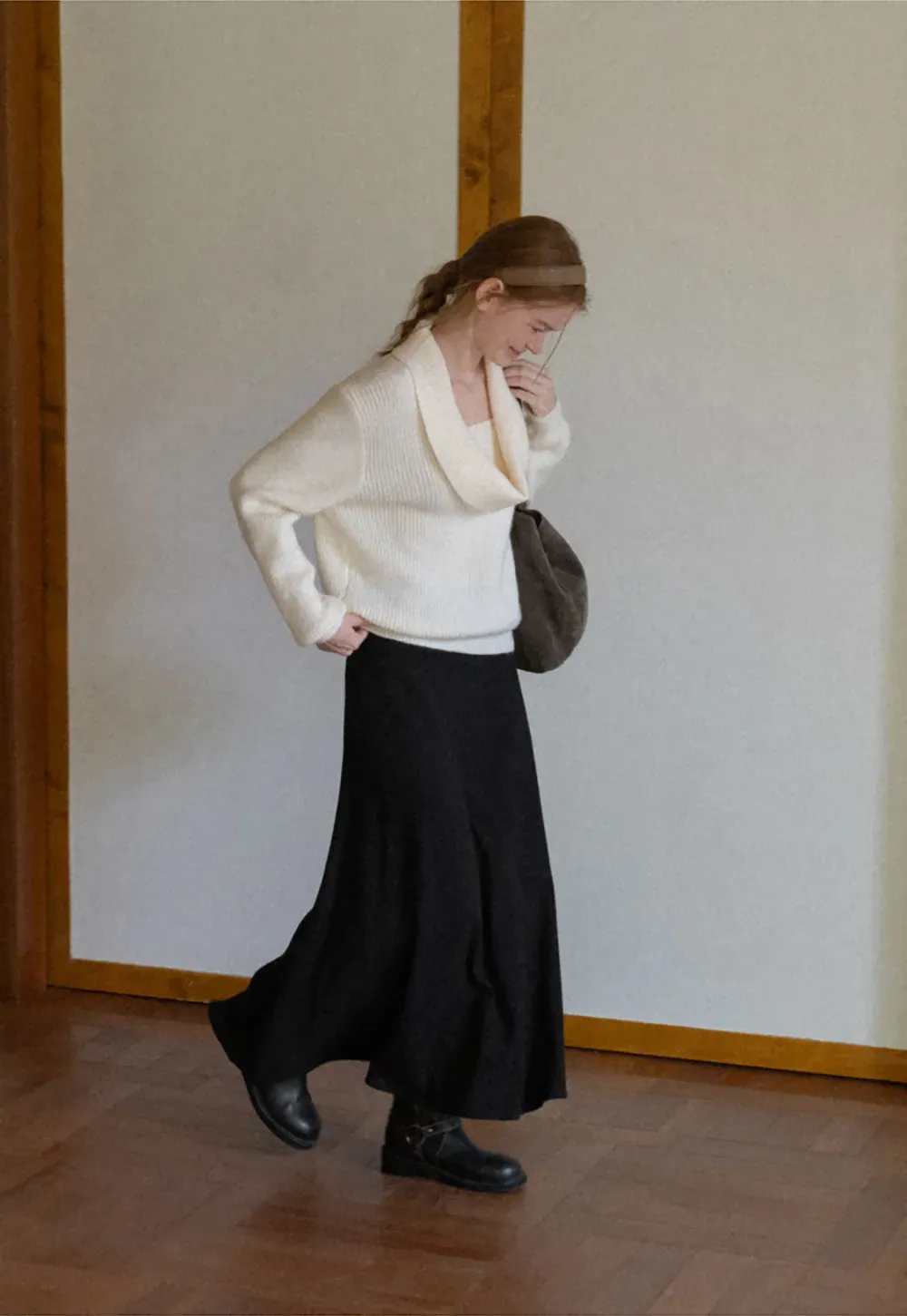 V Neck Wrap Front Knit Sweater