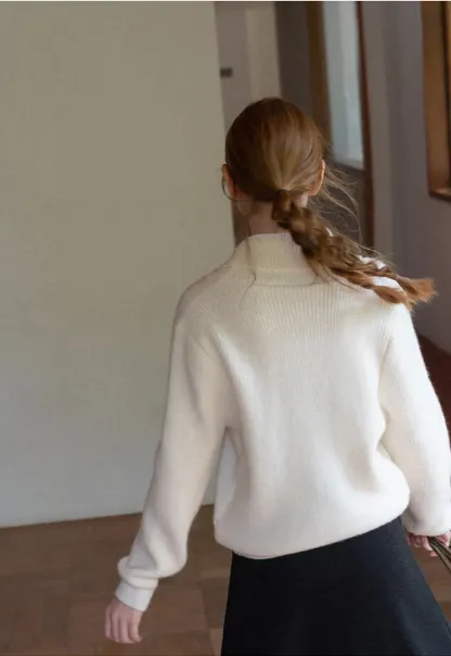 V Neck Wrap Front Knit Sweater