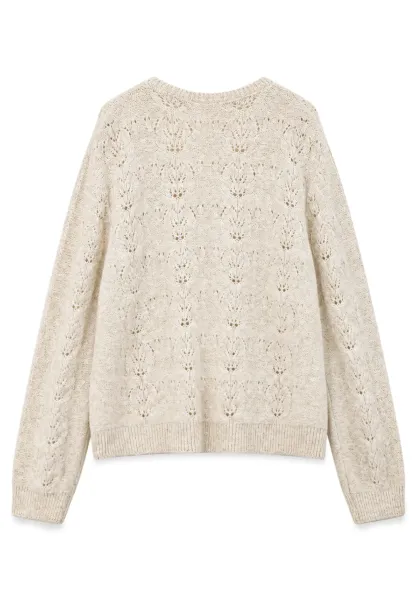 Lace Knit V Neck Drawstring Cardigan Sweater
