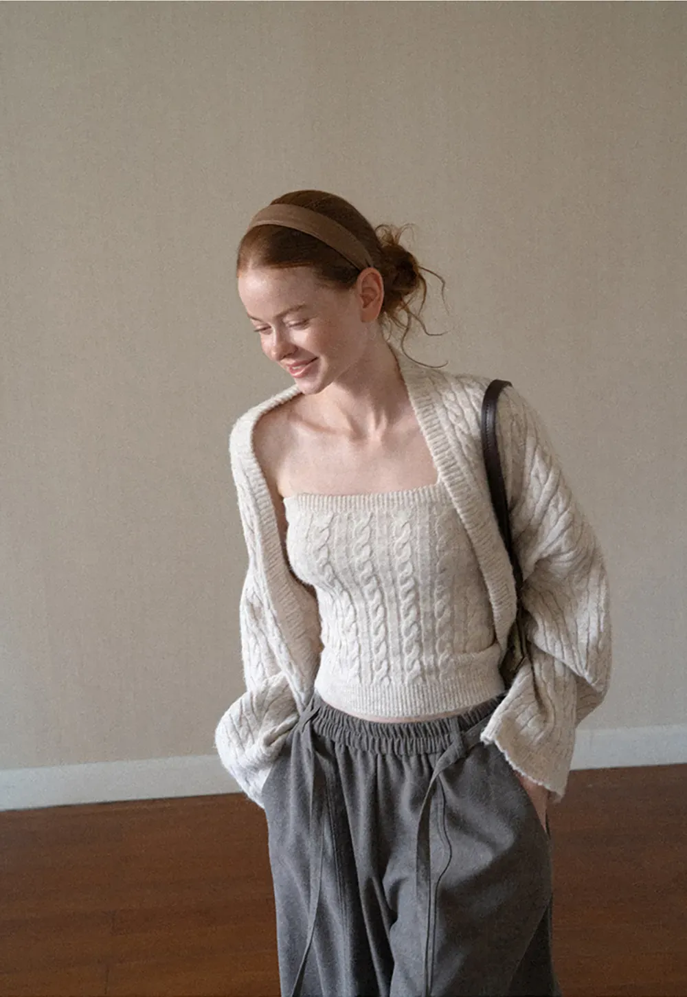 Cable Knit Oversized Cardigan Sweater