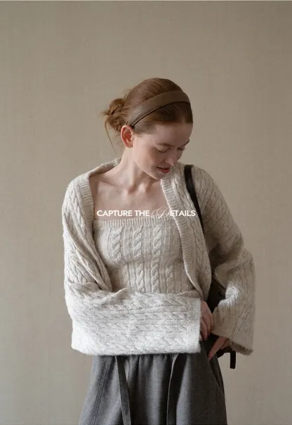 Cable Knit Oversized Cardigan Sweater