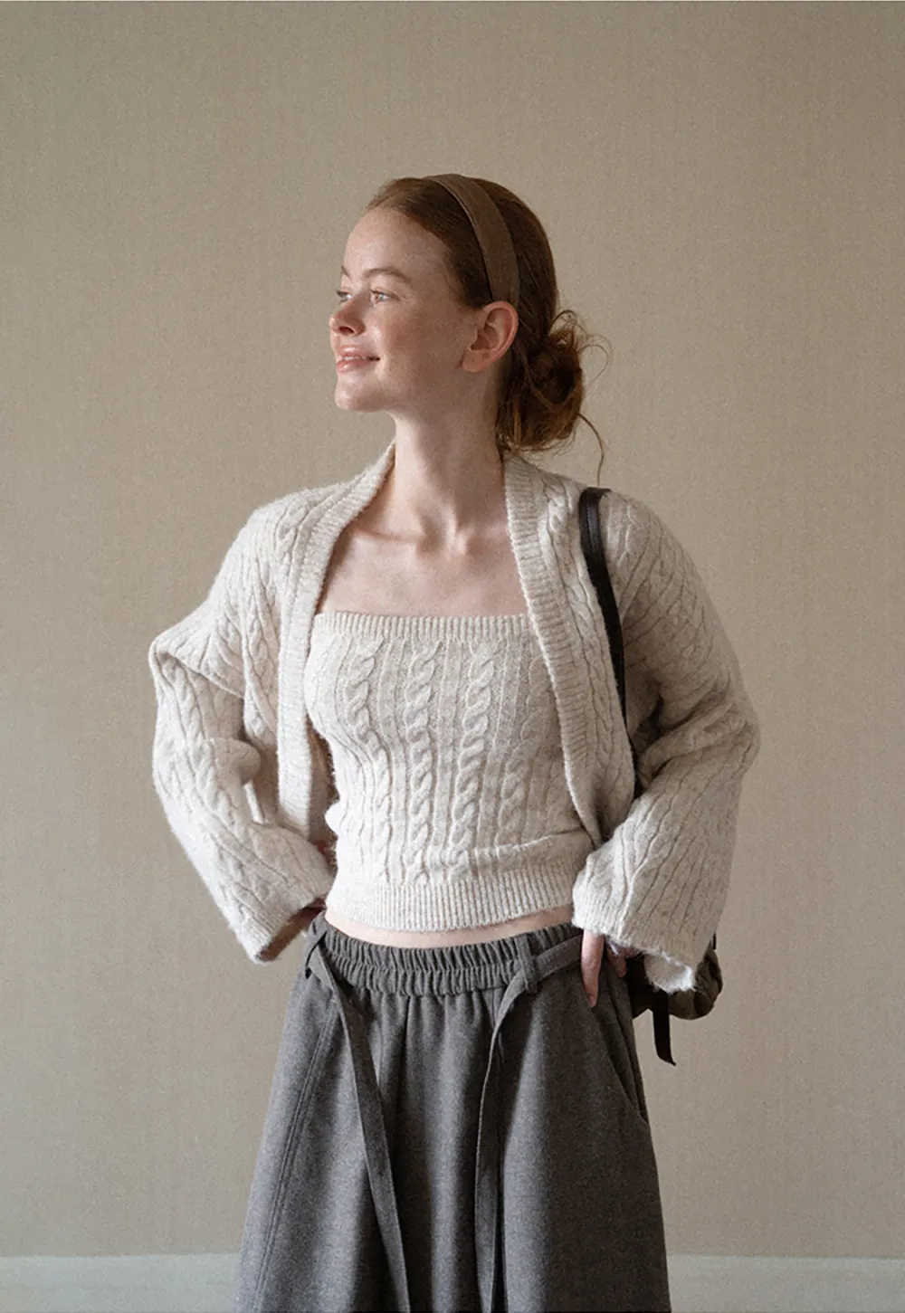 Cable Knit Oversized Cardigan Sweater