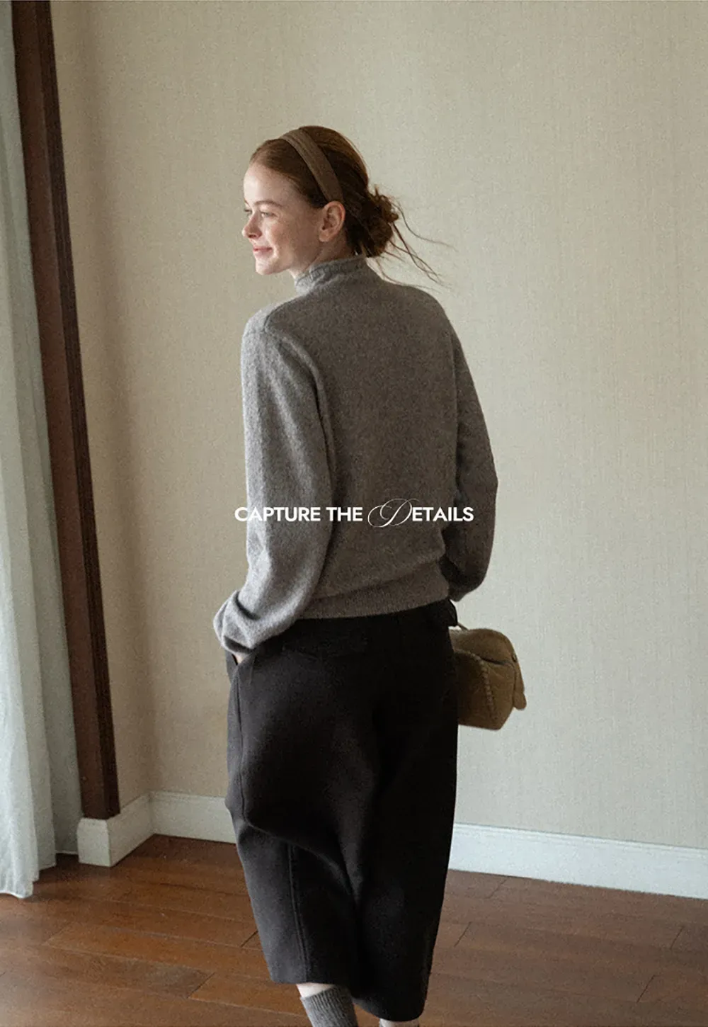 High Neck Ribbed Knit Sweater