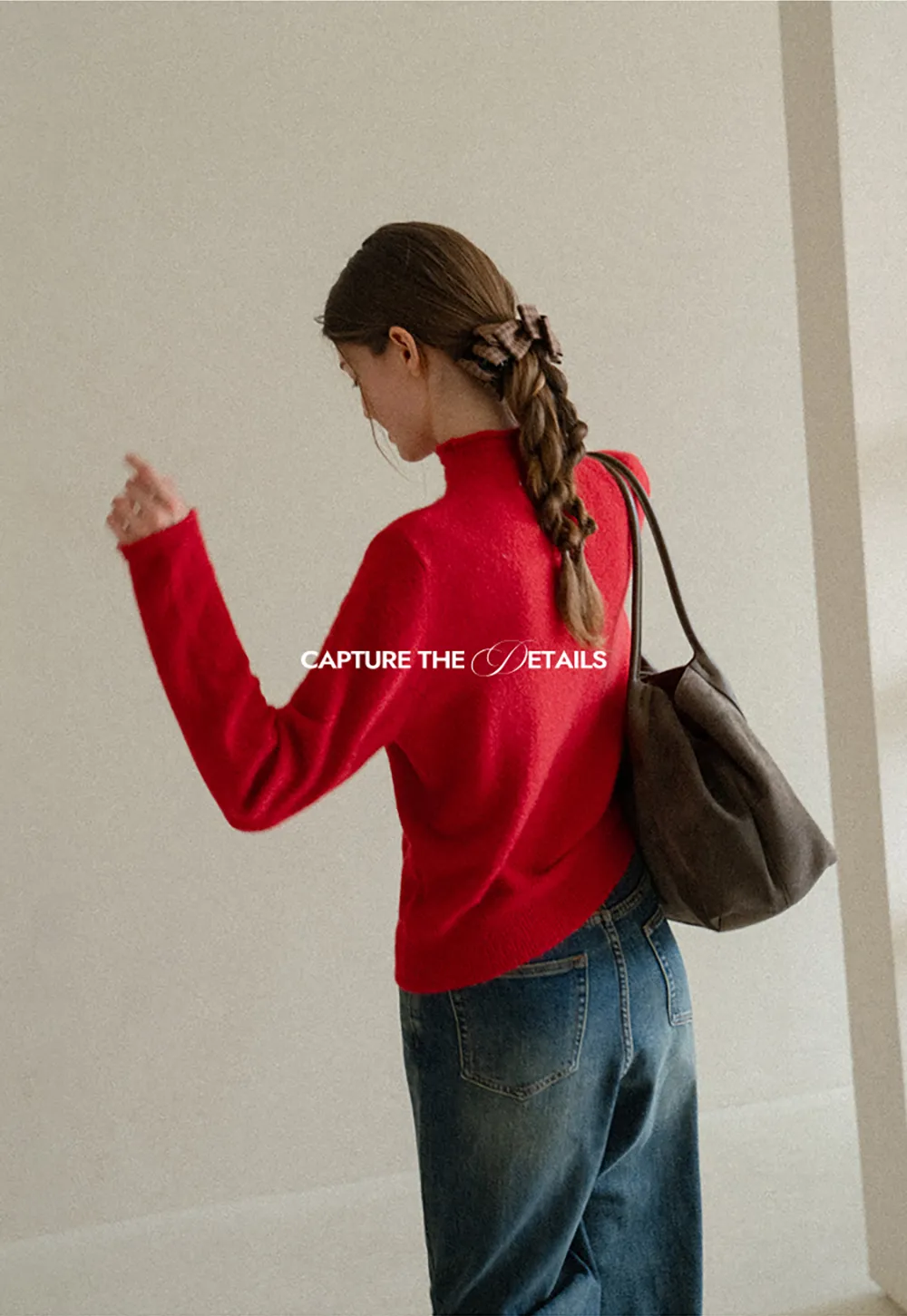 High Neck Ribbed Knit Sweater