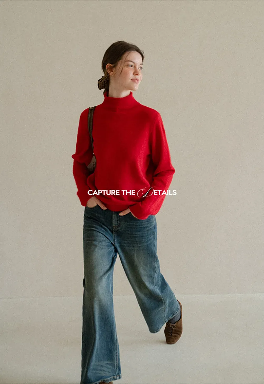 High Neck Ribbed Knit Sweater