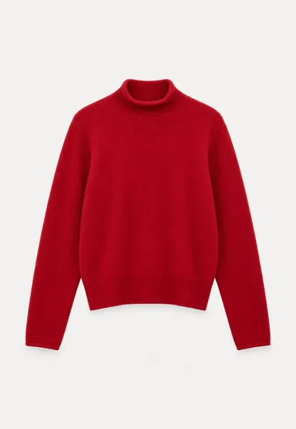 High Neck Ribbed Knit Sweater