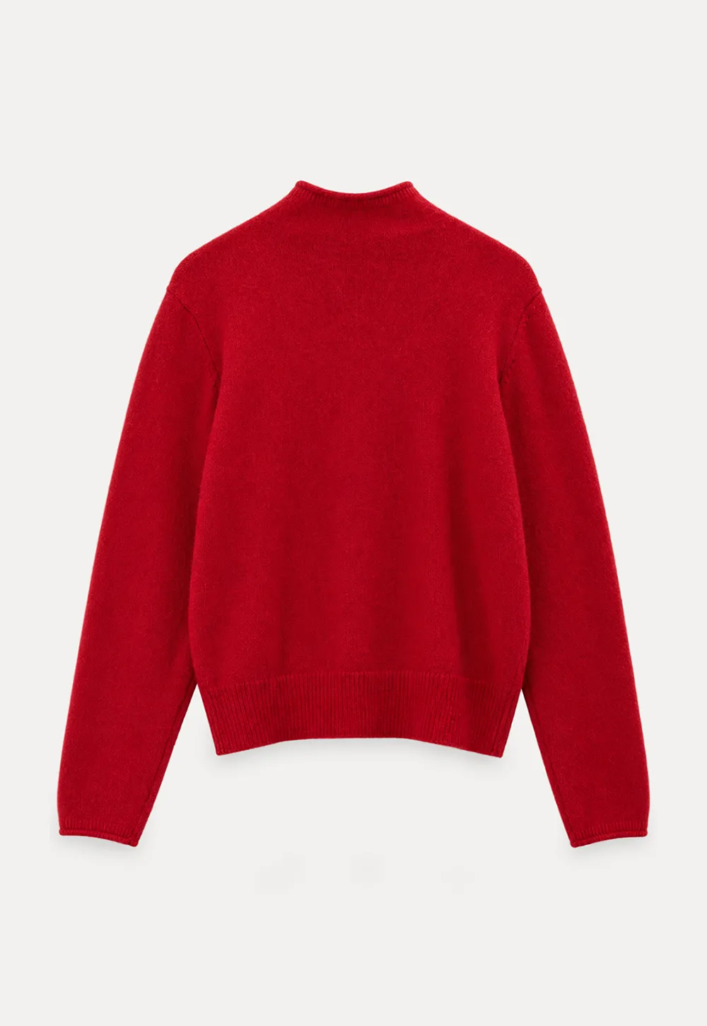 High Neck Ribbed Knit Sweater