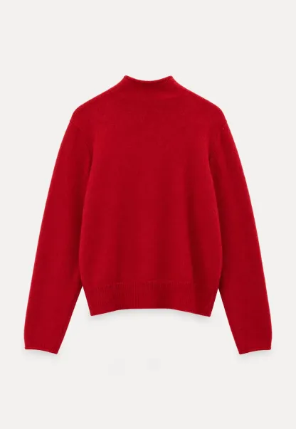 High Neck Ribbed Knit Sweater