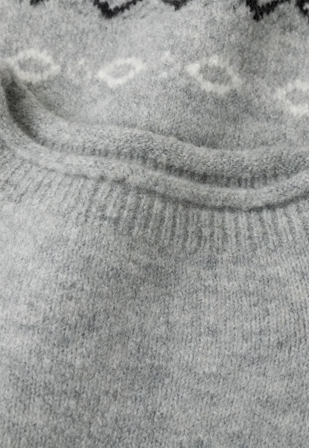 Fair Isle Patterned Half Turtleneck Knit Sweater