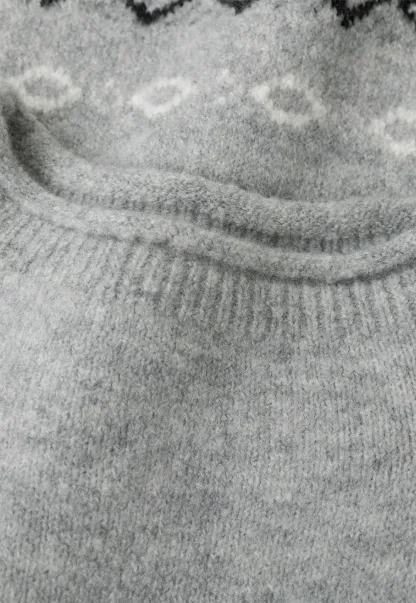 Fair Isle Patterned Half Turtleneck Knit Sweater