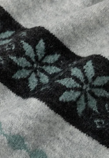 Fair Isle Patterned Half Turtleneck Knit Sweater