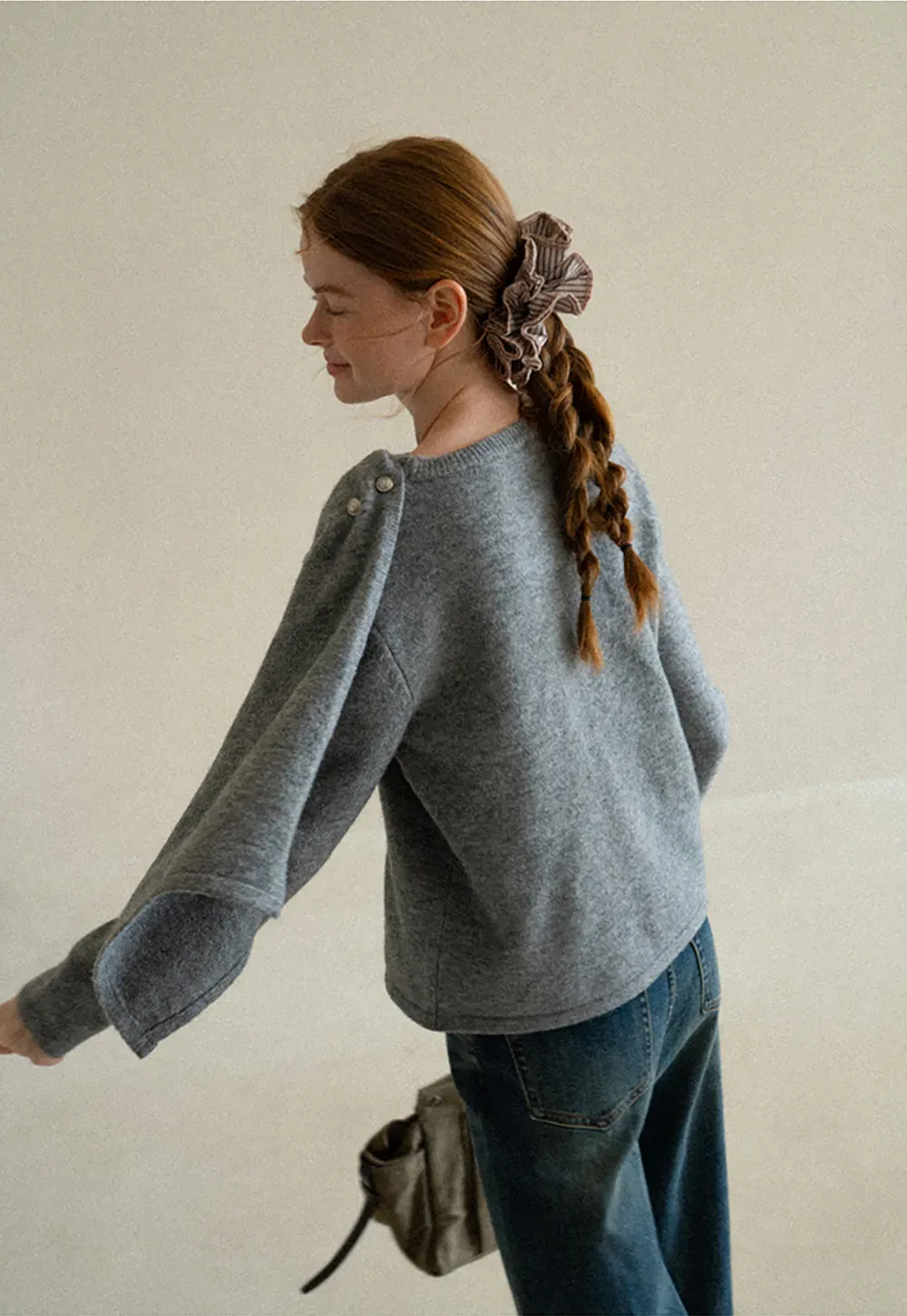 Asymmetrical Draped Cowl Neck Knit Sweater