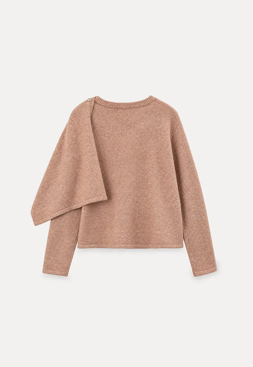 Asymmetrical Draped Cowl Neck Knit Sweater