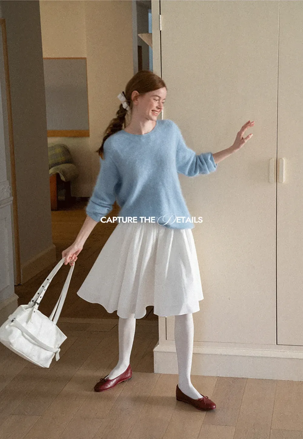 Soft Mohair Blend Crew Neck Long Sleeve Sweater