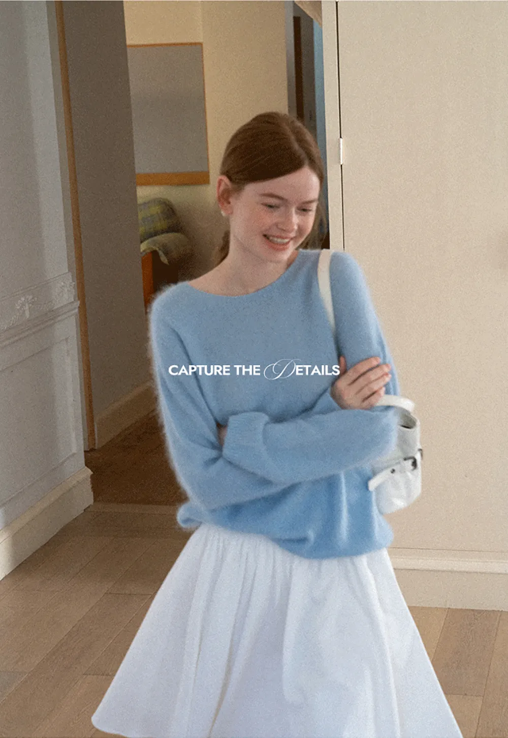 Soft Mohair Blend Crew Neck Long Sleeve Sweater