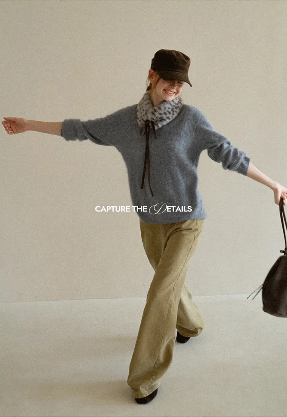 Soft Mohair Blend Crew Neck Long Sleeve Sweater