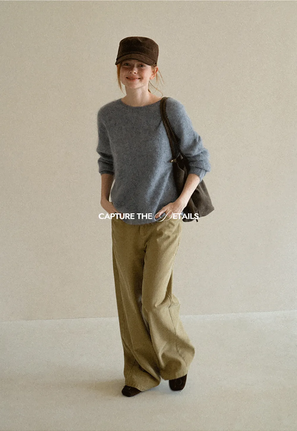 Soft Mohair Blend Crew Neck Long Sleeve Sweater