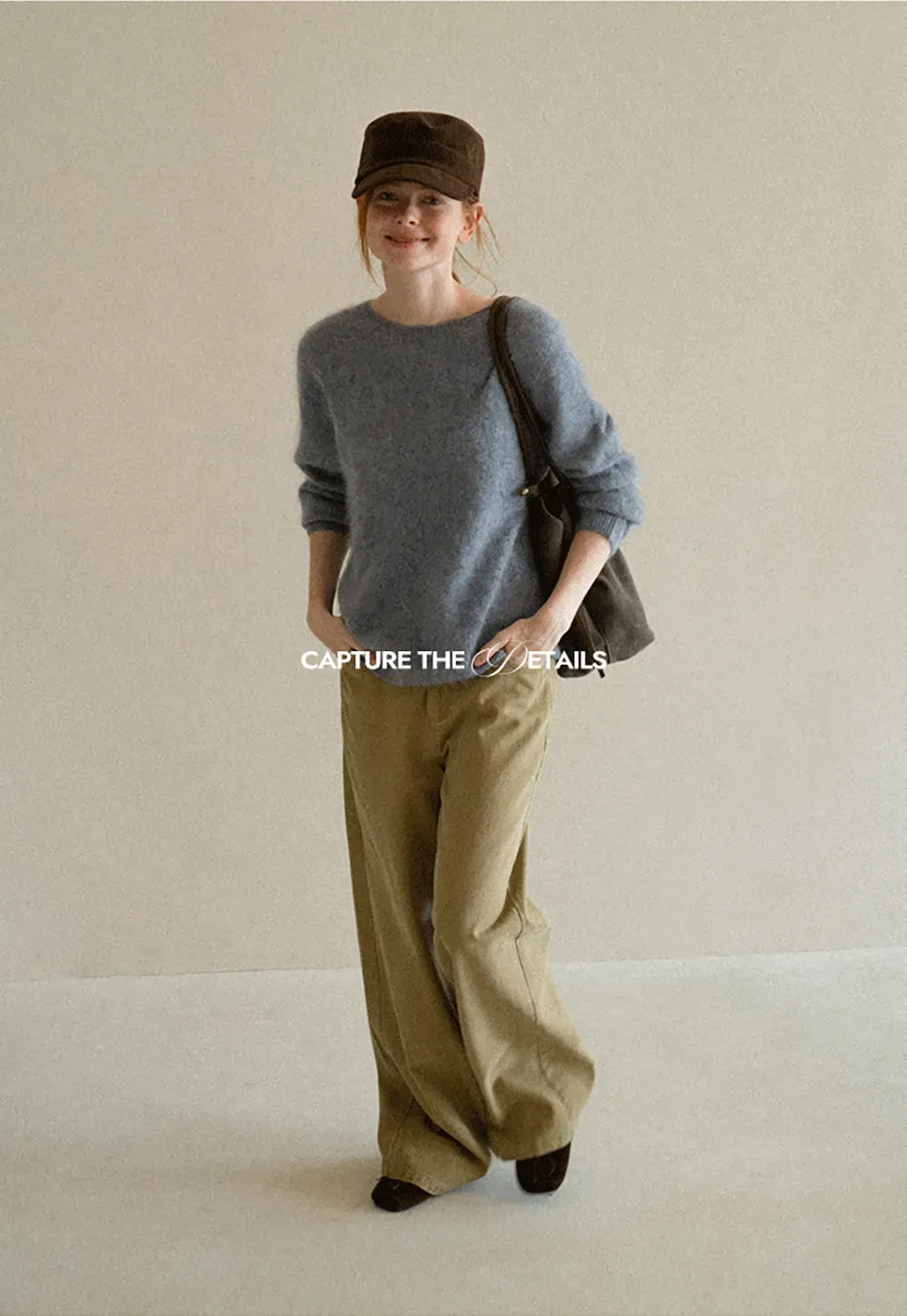 Soft Mohair Blend Crew Neck Long Sleeve Sweater