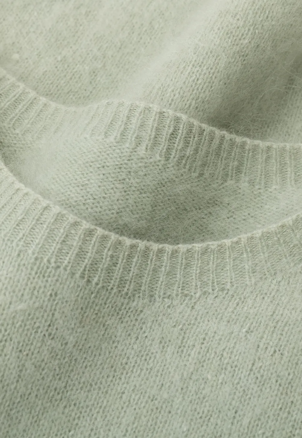 Soft Mohair Blend Crew Neck Long Sleeve Sweater