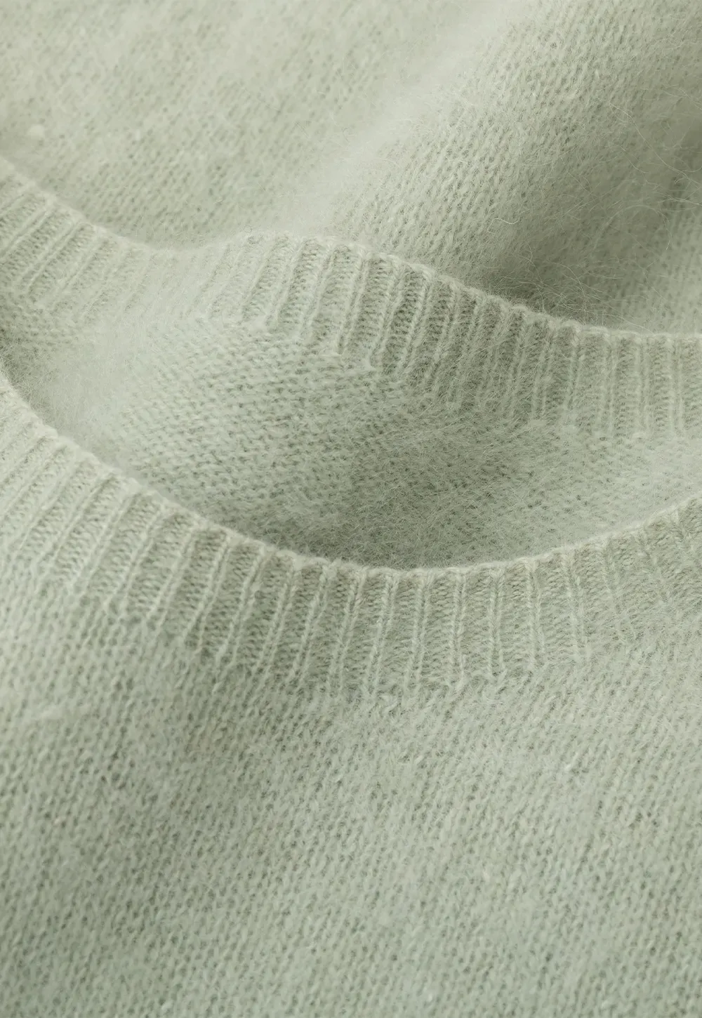 Soft Mohair Blend Crew Neck Long Sleeve Sweater