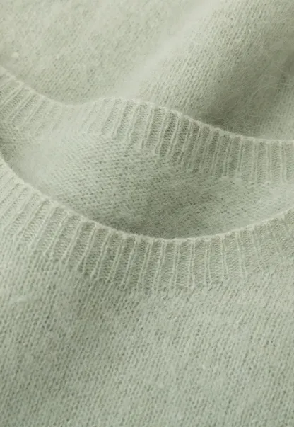 Soft Mohair Blend Crew Neck Long Sleeve Sweater