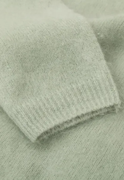 Soft Mohair Blend Crew Neck Long Sleeve Sweater