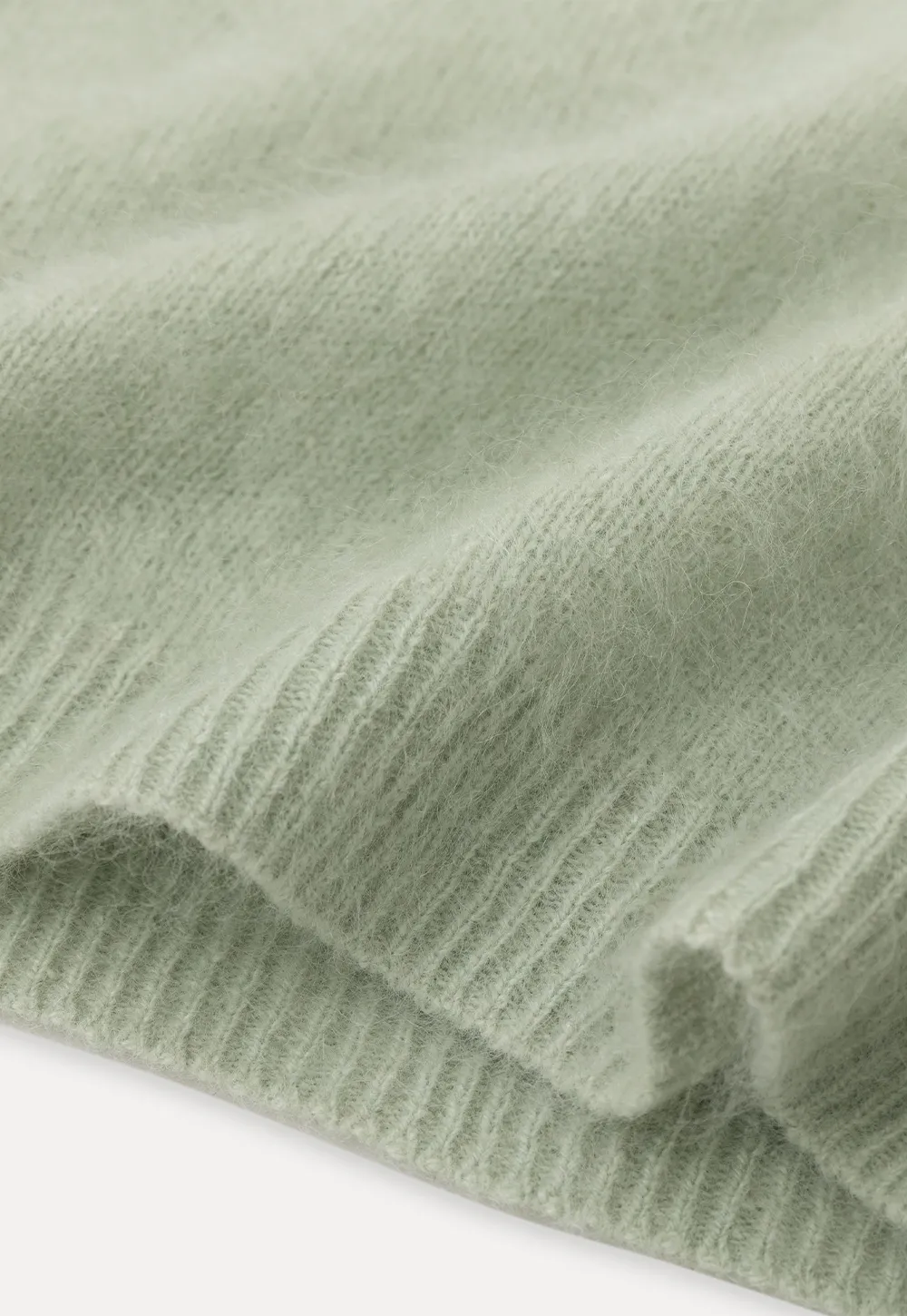 Soft Mohair Blend Crew Neck Long Sleeve Sweater