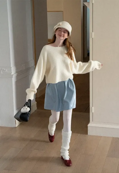 Oversized Drop Shoulder Knit Sweater