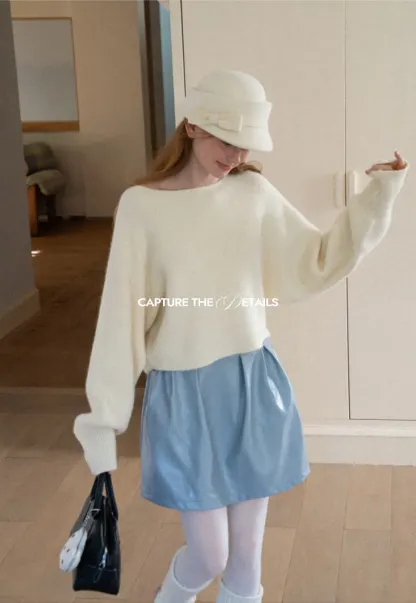Oversized Drop Shoulder Knit Sweater