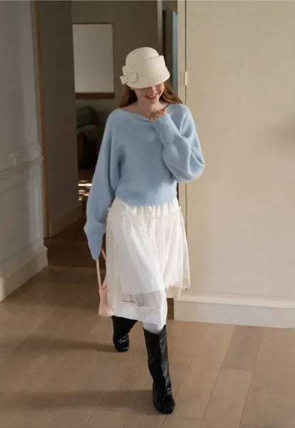 Oversized Drop Shoulder Knit Sweater