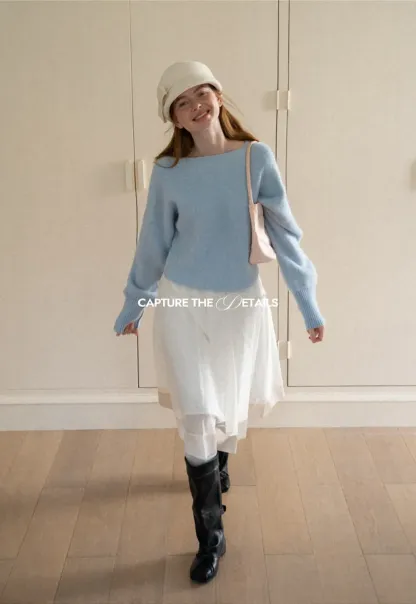 Oversized Drop Shoulder Knit Sweater