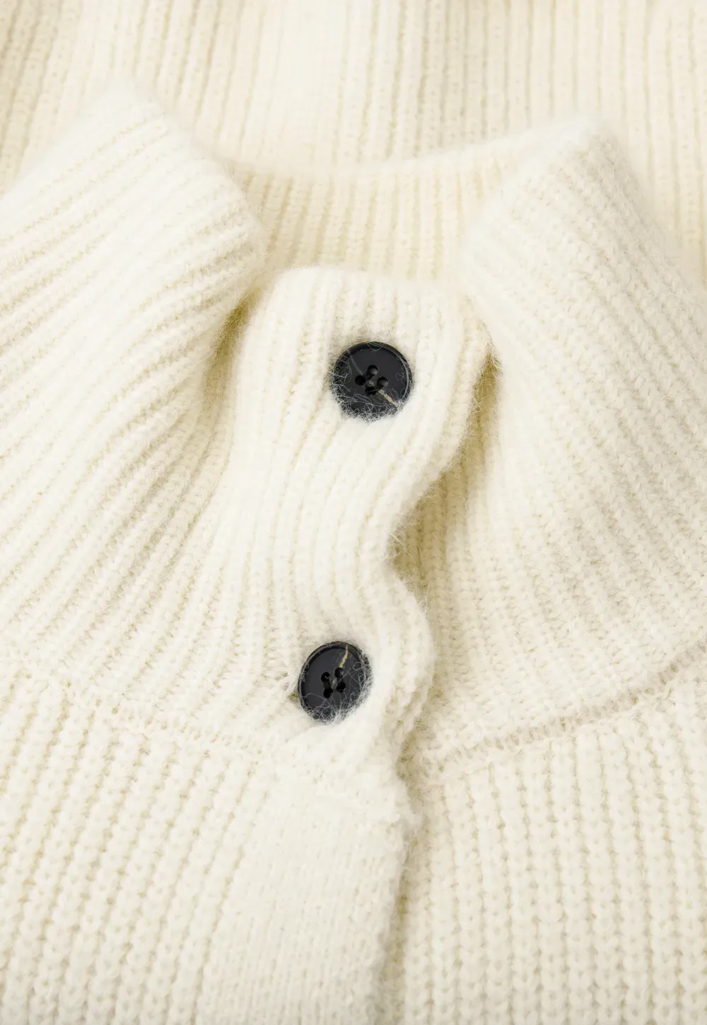 High Neck Ribbed Knit Cardigan with Button Front and Tie Waist